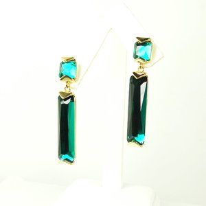 Vince Camuto Gold and Green Earrings